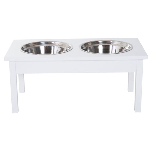 23" Wooden Heavy Duty Dog Food Bowls Pet Elevated Feeding Station