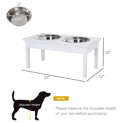 23" Wooden Heavy Duty Dog Food Bowls Pet Elevated Feeding Station