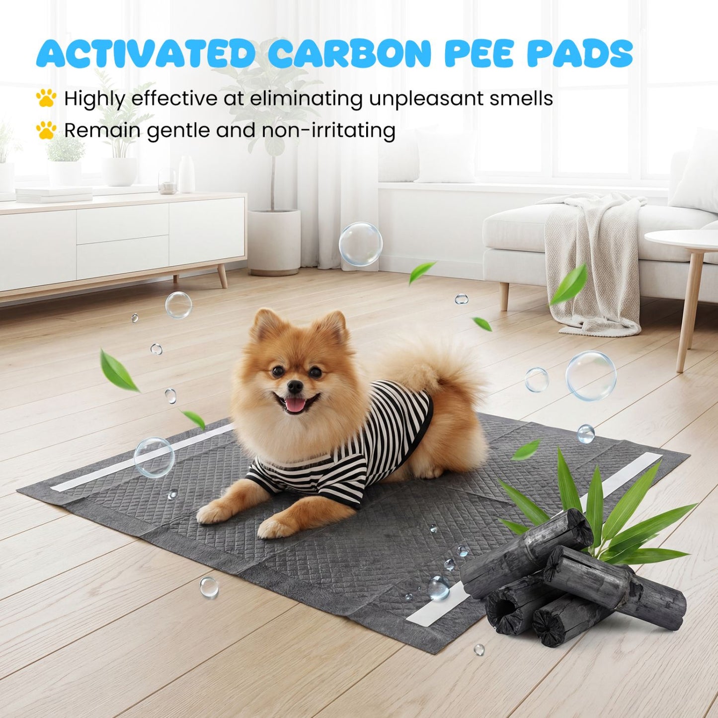 Charcoal Dog Pee Pads 6-Layer for Dogs