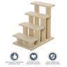 25" Cream White 4-Step Multi-Level Carpeted Cat Scratching Post