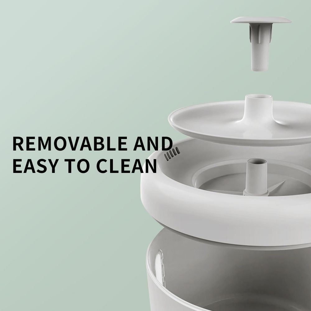 2500ML USB Round Pet Water Fountain, Automatic Cat Water Dispenser