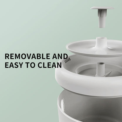 2500ML USB Round Pet Water Fountain, Automatic Cat Water Dispenser
