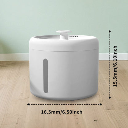 2500ML USB Round Pet Water Fountain, Automatic Cat Water Dispenser