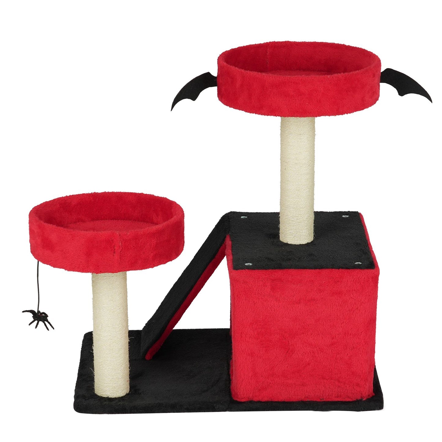 26" Gothic Cat Tree, Cat Tower with Spacious Cat Condo, 2 Padded