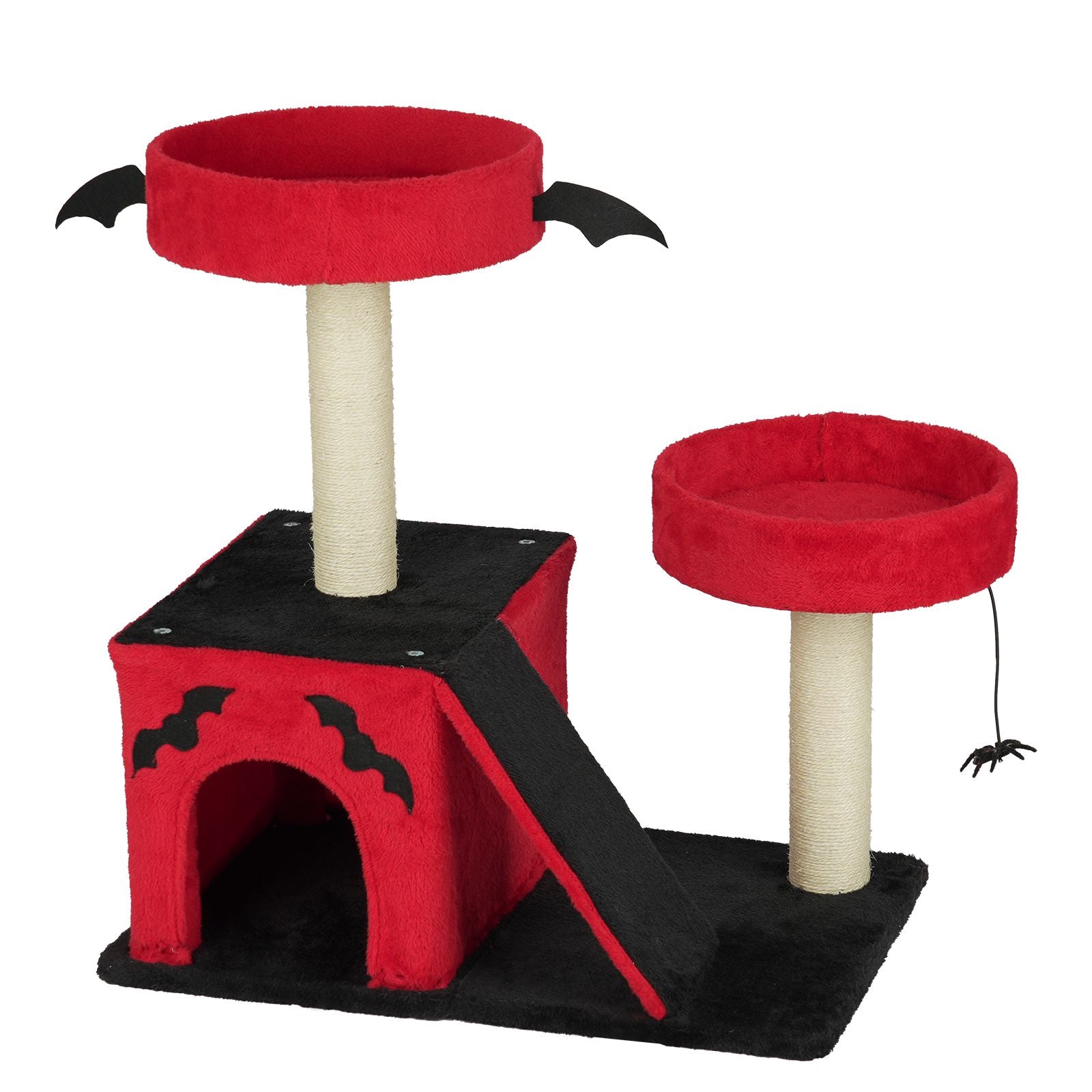 26" Gothic Cat Tree, Cat Tower with Spacious Cat Condo, 2 Padded