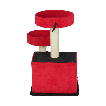26" Gothic Cat Tree, Cat Tower with Spacious Cat Condo, 2 Padded
