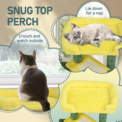 27.5in Cat Tree, Multi-Level Cat Tower with Cat Scratching Post