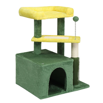 27.5in Cat Tree, Multi-Level Cat Tower with Cat Scratching Post
