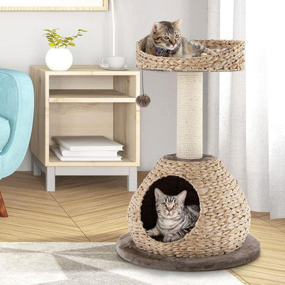 Inches Hand-Made Cat Tree Tower with Jump Platform