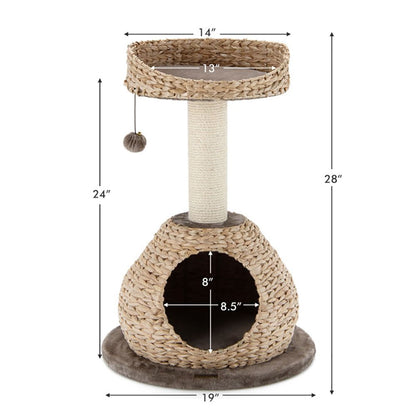 Inches Hand-Made Cat Tree Tower with Jump Platform