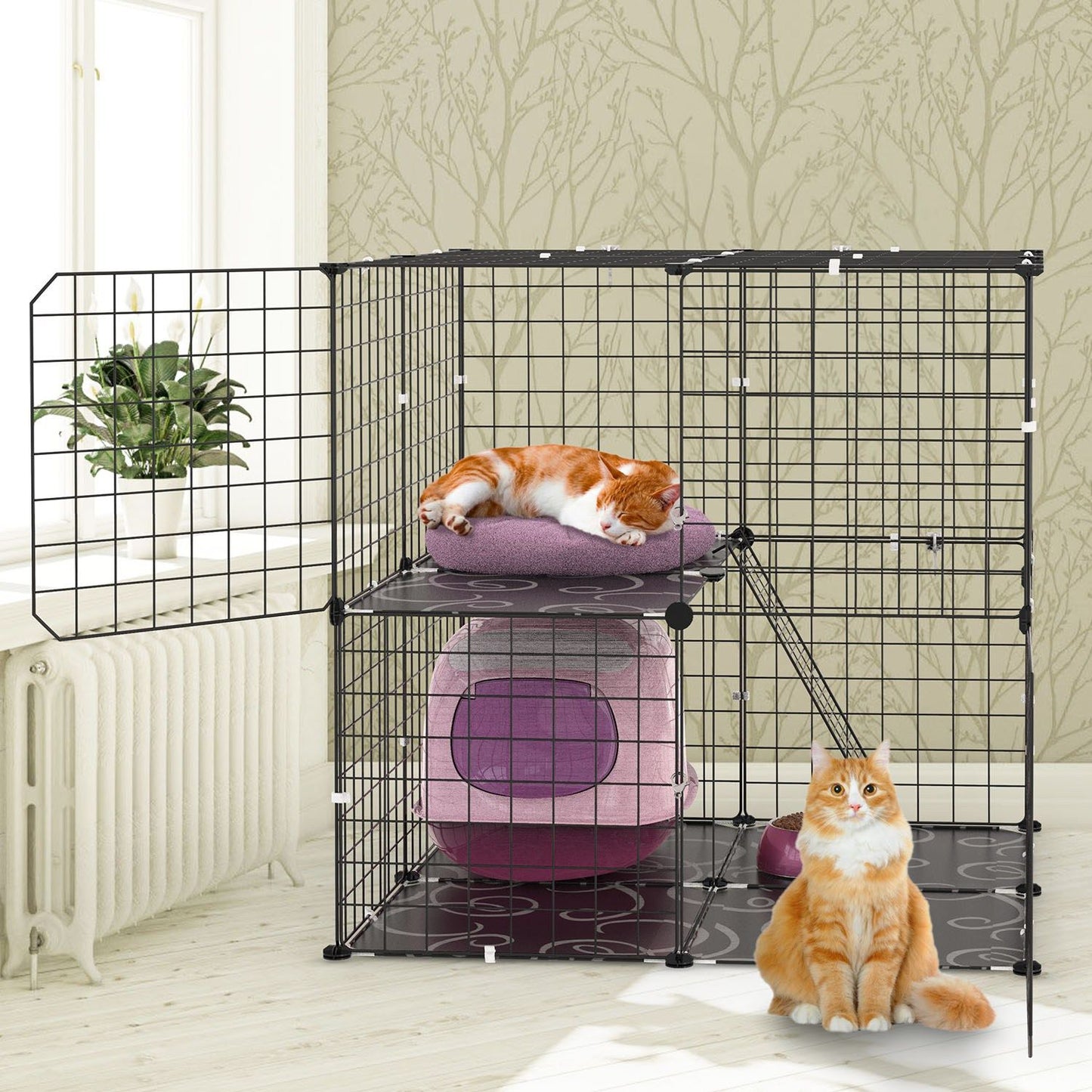 2Tier Cat Cage Playpen Indoor Pet Enclosures Kitten Kennel House