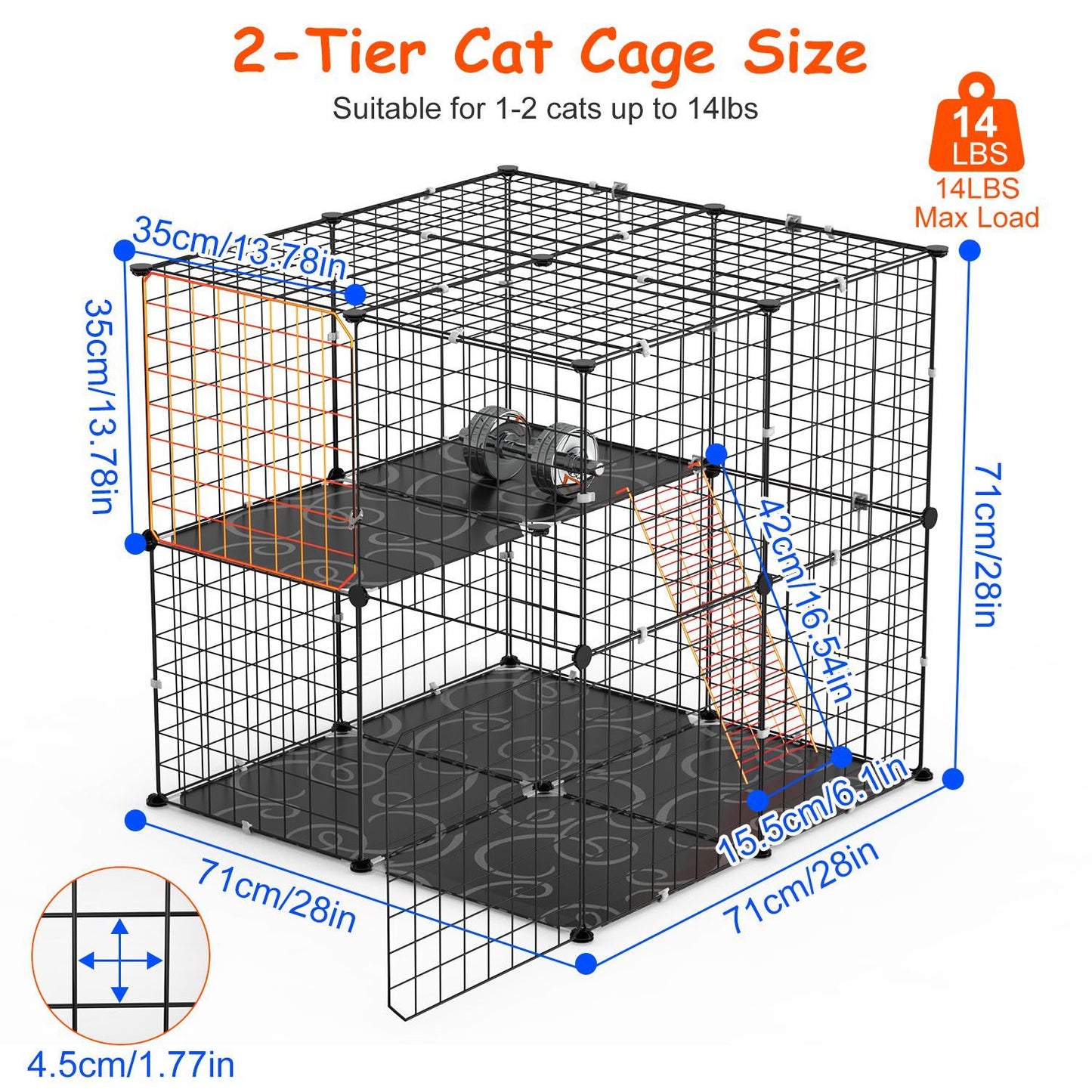 2Tier Cat Cage Playpen Indoor Pet Enclosures Kitten Kennel House