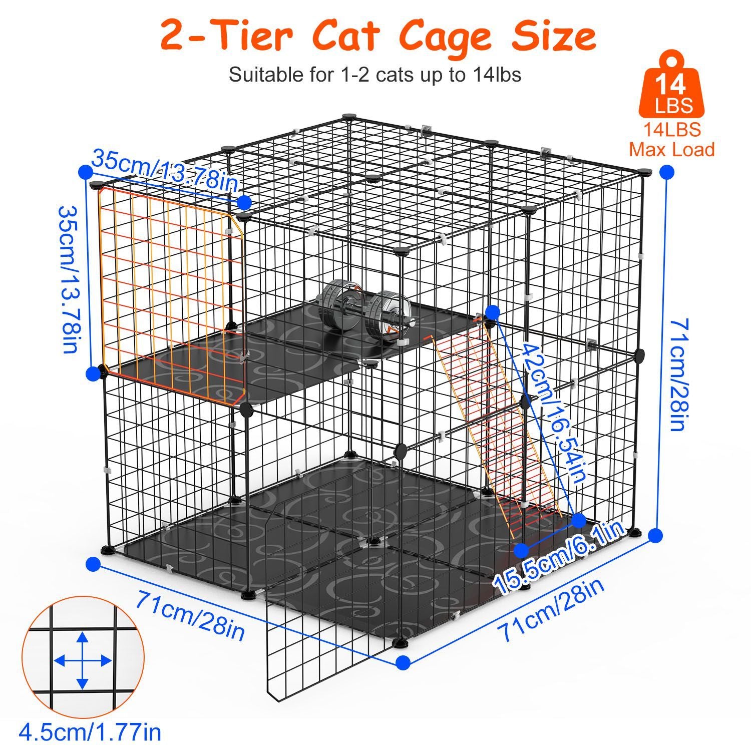 2Tier Cat Cage Playpen Indoor Pet Enclosures Kitten Kennel House