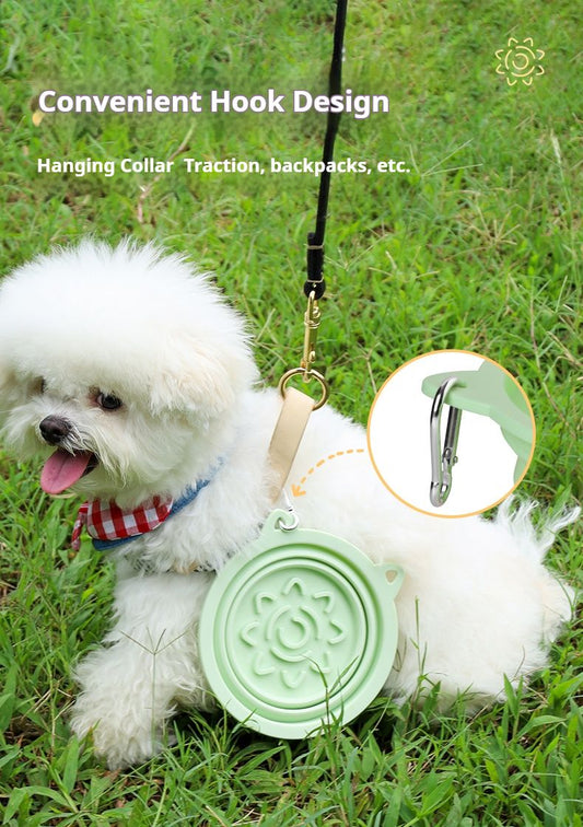 3-in-1 Pet Travel Collapsible Bowl Foldable Slow-Feeder with Strong