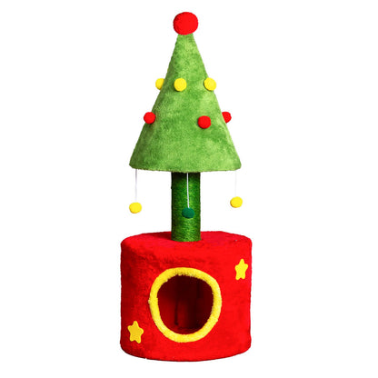 30in Cat Scratching Post with Cat House for Indoor Kitten