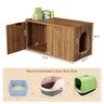 31.5" Walnut Cat Litter Box Enclosure Furniture, Large Decorative