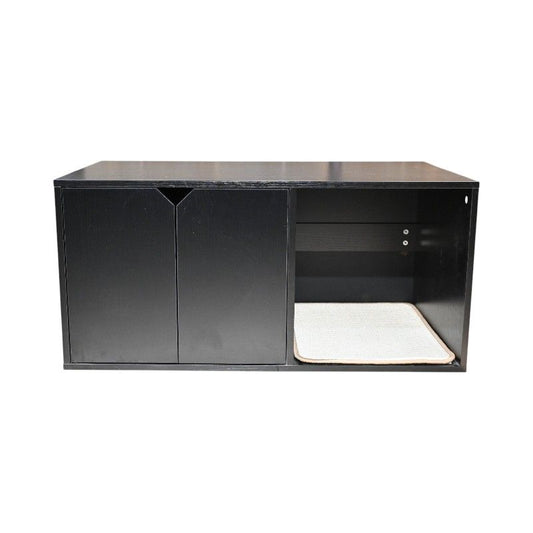 35.83" Cat Litter Box Enclosure Hidden Furniture (Scratch Pad