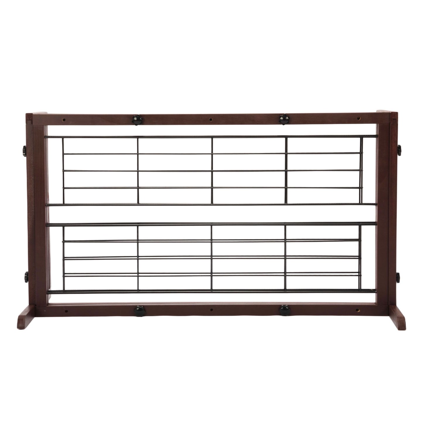 Adjustable Wooden Pet Gate for Dogs, Indoor Freestanding Dog Fence