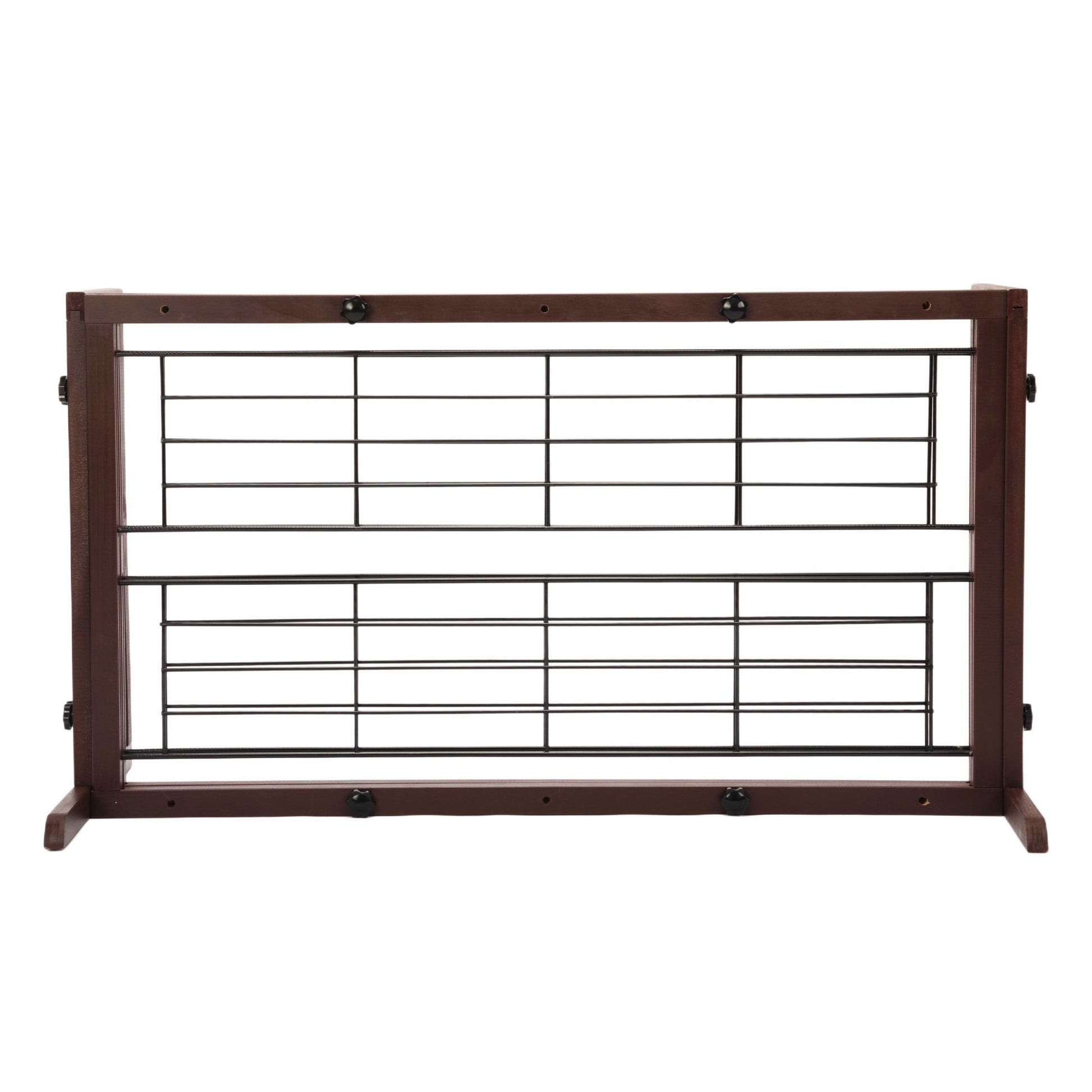 Adjustable Wooden Pet Gate for Dogs, Indoor Freestanding Dog Fence