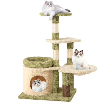 Inch Tall Multi-Level Aesthetic Kitten Tower with Condo and Bed