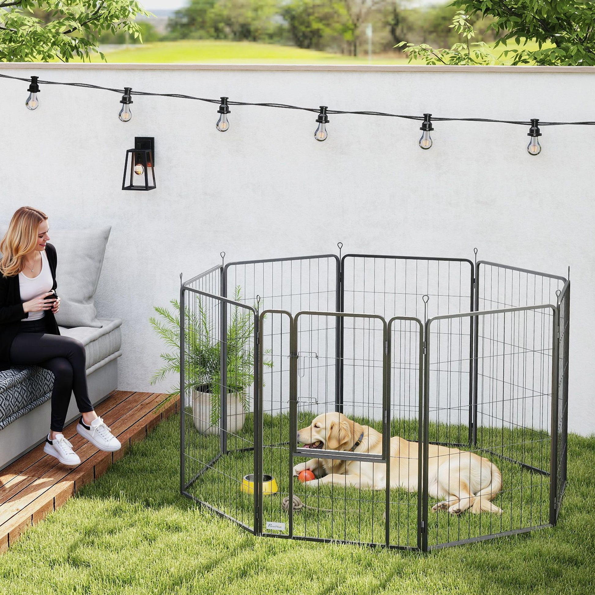 Inch Exercise Pen, Heavy Duty Dog Playpen, 8 Panel Metal Pet Fence