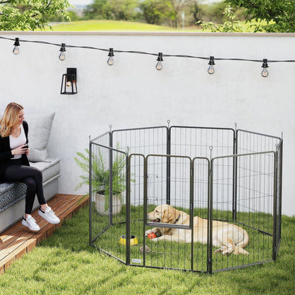 Inch Exercise Pen, Heavy Duty Dog Playpen, 8 Panel Metal Pet Fence