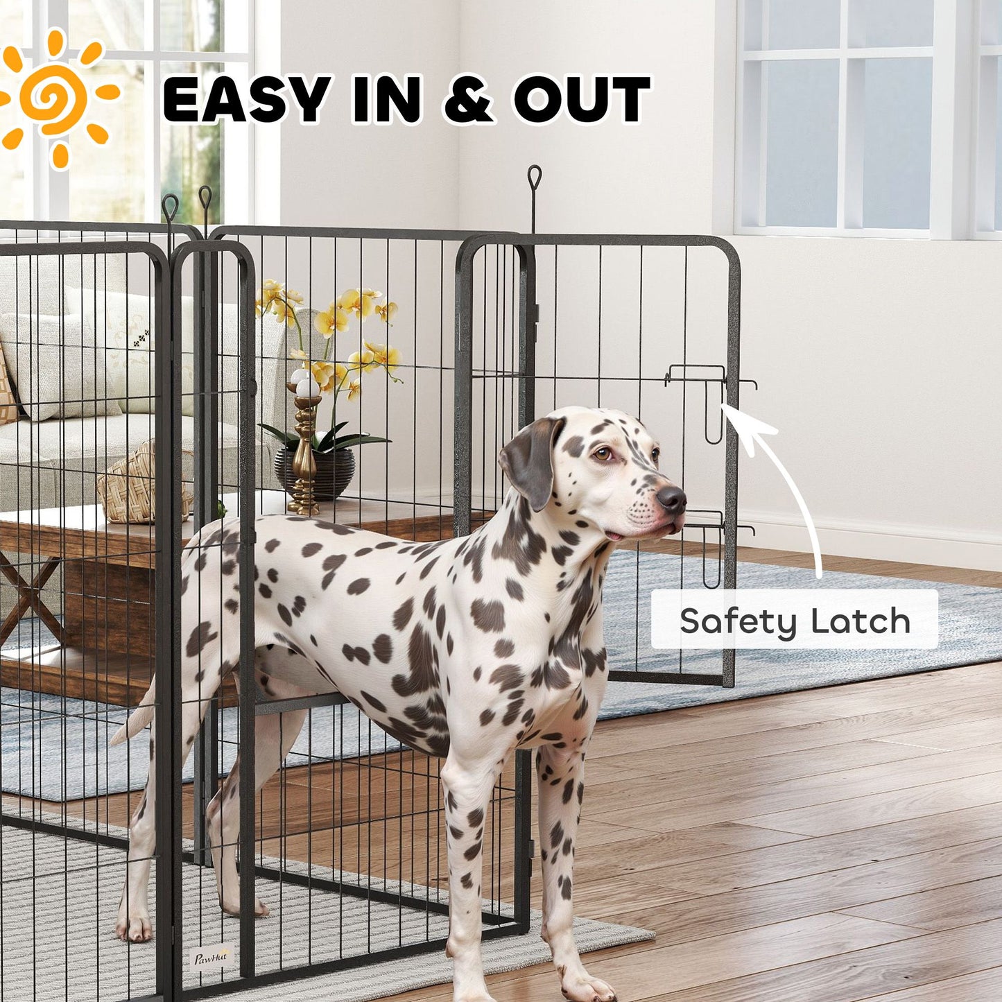 Inch Exercise Pen, Heavy Duty Dog Playpen, 8 Panel Metal Pet Fence