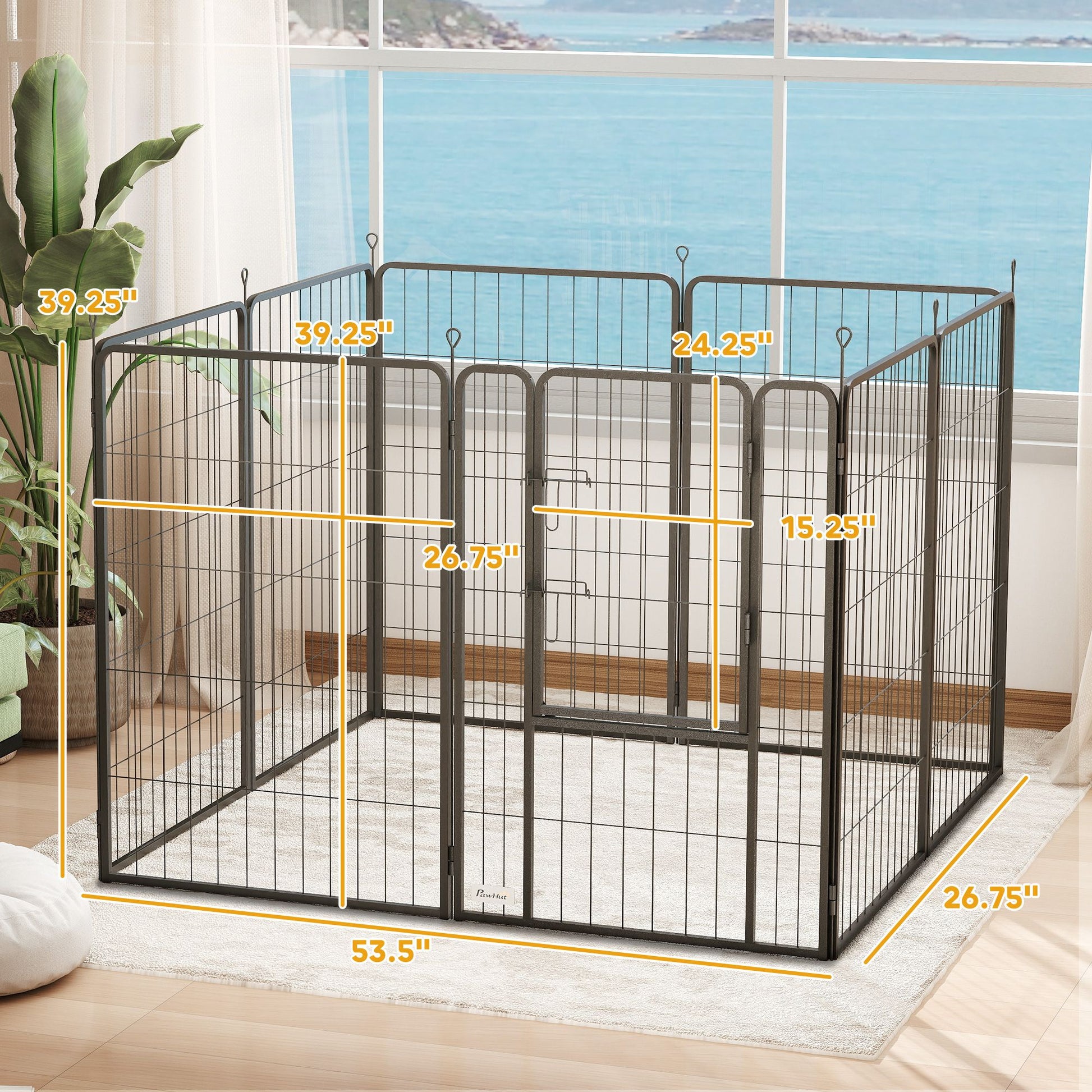 Inch Exercise Pen, Heavy Duty Dog Playpen, 8 Panel Metal Pet Fence