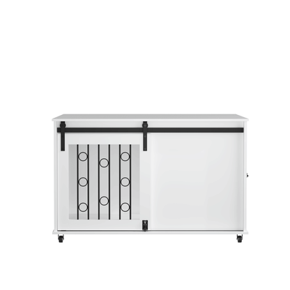 39.37'' Modern Wooden Dog Crate Furniture with Sliding Barn Door