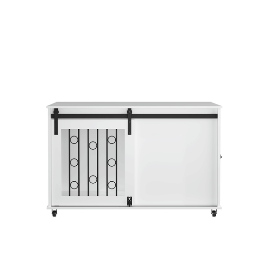 39.37'' Modern Wooden Dog Crate Furniture with Sliding Barn Door
