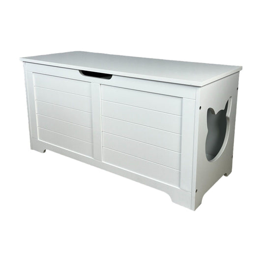 39.4" Top Open Cat Litter Box Enclosure Furniture, Cat Washroom