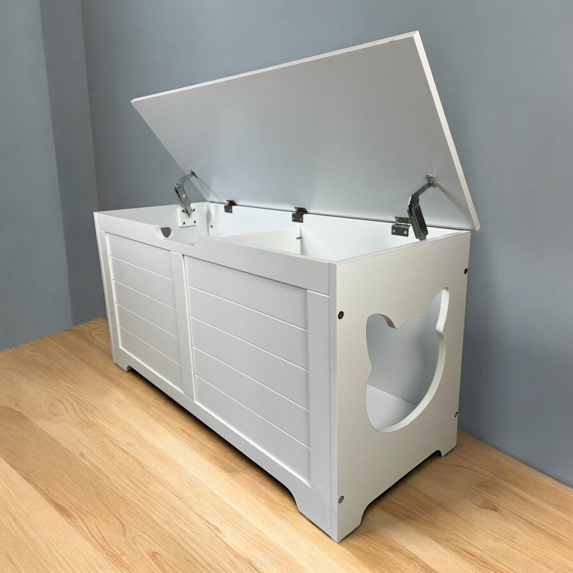 39.4" Top Open Cat Litter Box Enclosure Furniture, Cat Washroom