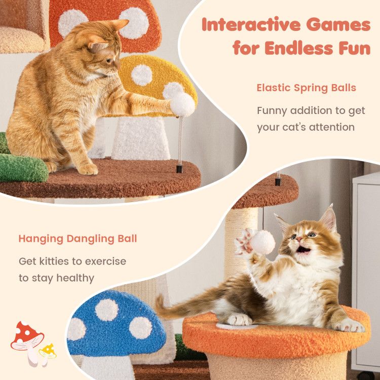 4-in-1 Cat Tree with 2 Condos and Platforms for Indoors