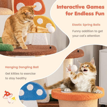 4-in-1 Cat Tree with 2 Condos and Platforms for Indoors
