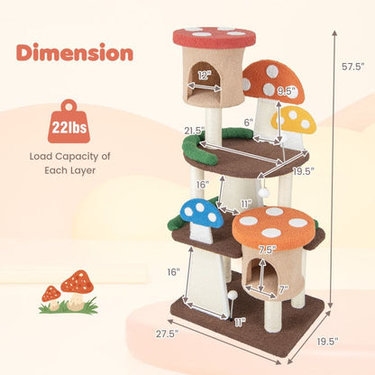 4-in-1 Cat Tree with 2 Condos and Platforms for Indoors