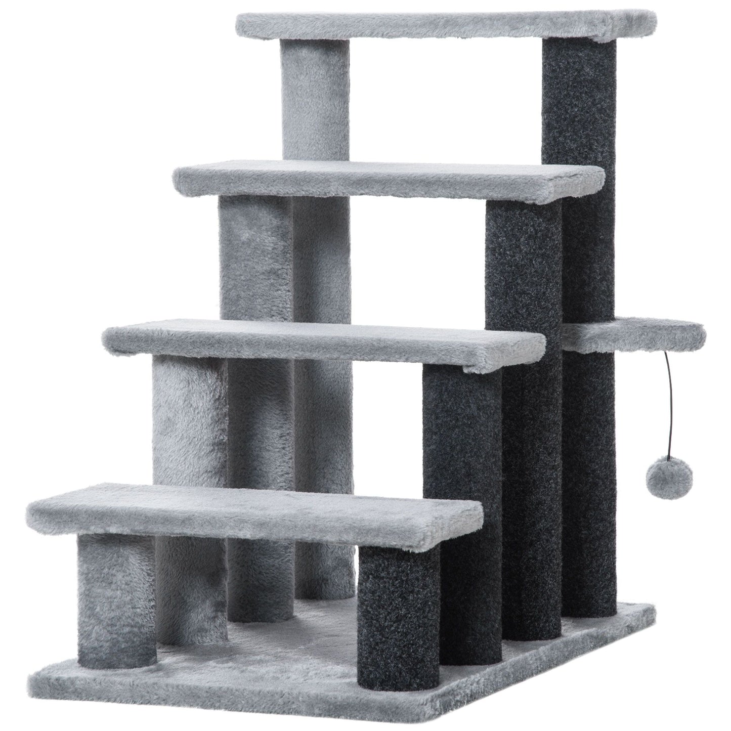 4-Level Cat Stair & Dog Stairs, Kitten Tree Climber, with Hanging