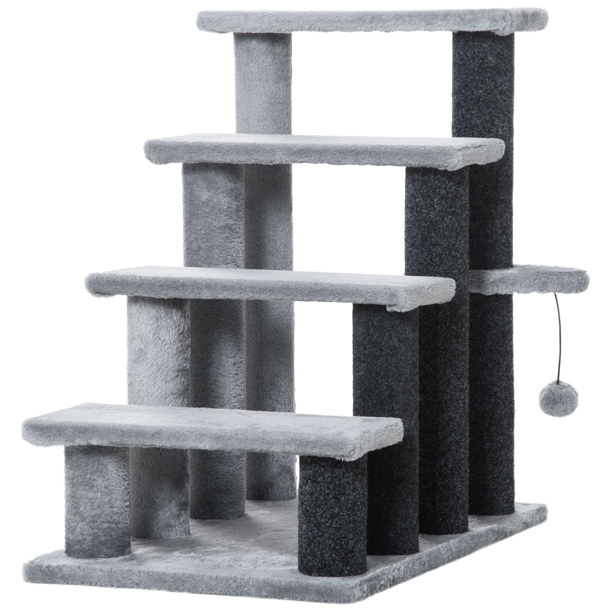 4-Level Cat Stair & Dog Stairs, Kitten Tree Climber, with Hanging