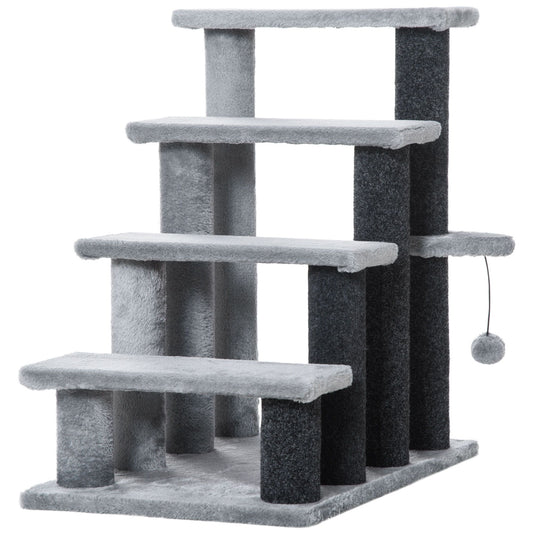 4-Level Cat Stair & Dog Stairs, Kitten Tree Climber, with Hanging