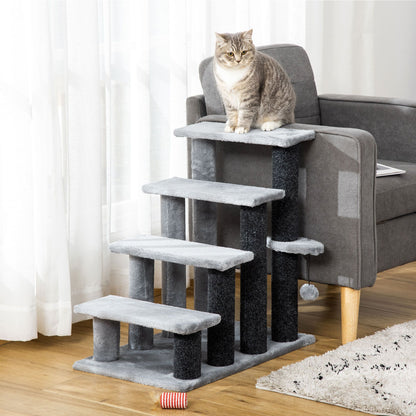 4-Level Cat Stair & Dog Stairs, Kitten Tree Climber, with Hanging
