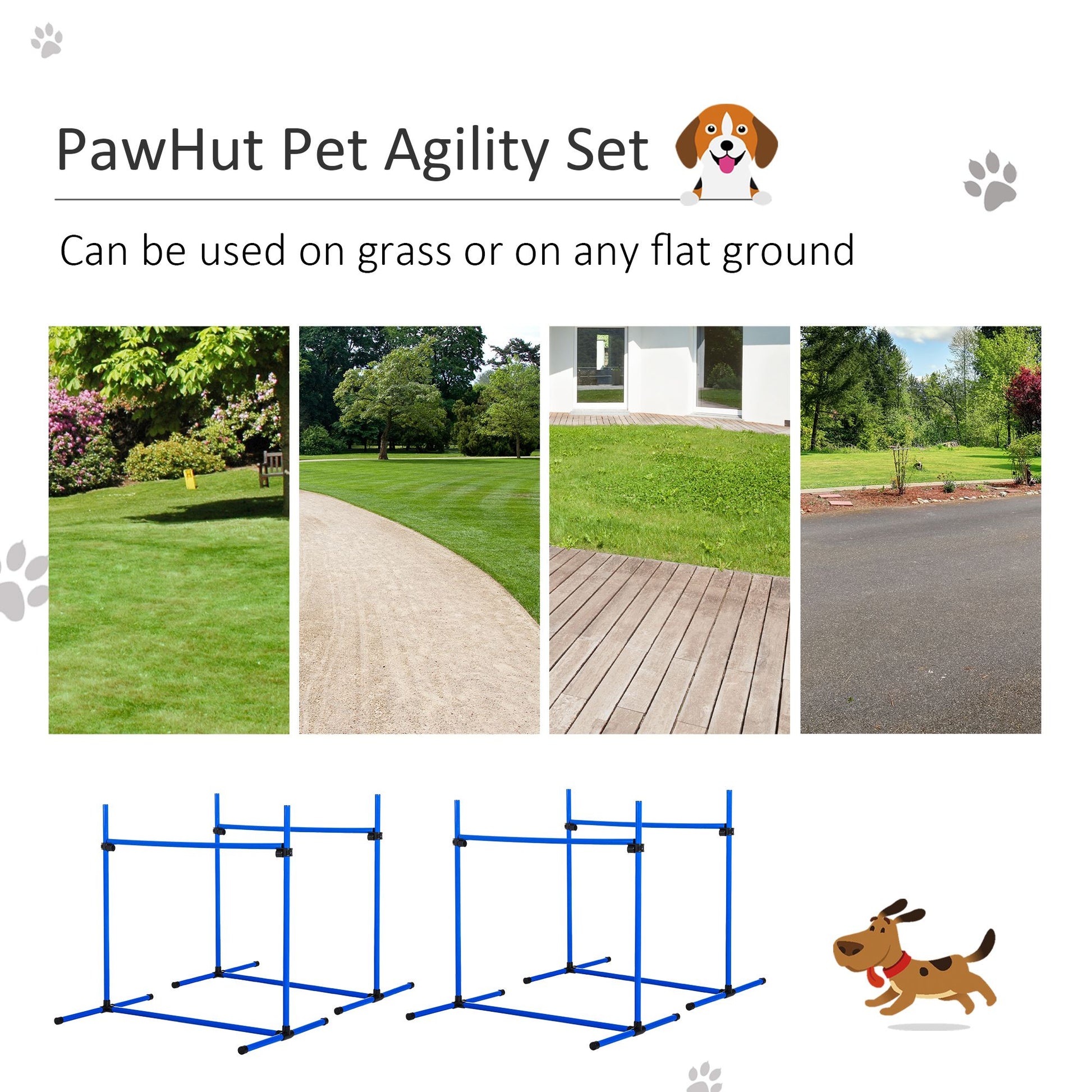 Piece Dog Agility Starter Kit, Adjustable Jump Bars, Carry Bag, Blue