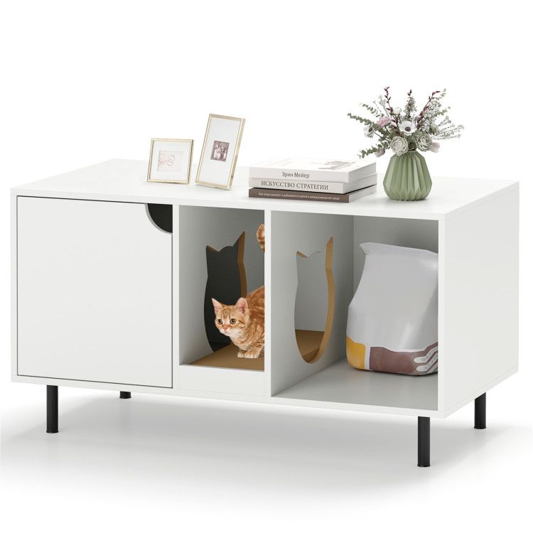 Inch Cat Litter Box Enclosure for 2 Cats Hidden Cat Washroom
