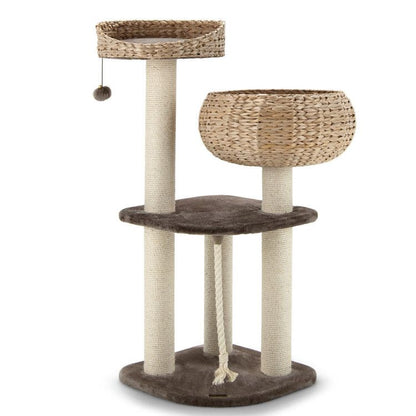 Inch Rattan Cat Tree with Napping Perch