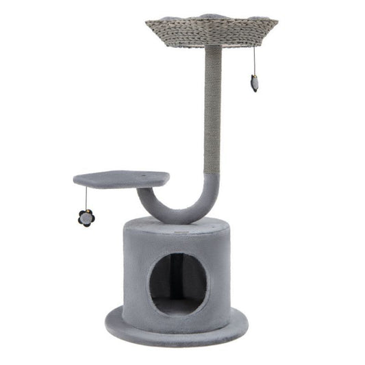 Inch Tall Cat Tower with Curved Metal Supporting Frame