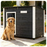 42.5 X 33.5" Outdoor Dog House with Sloped Asphalt Roof, Elevated