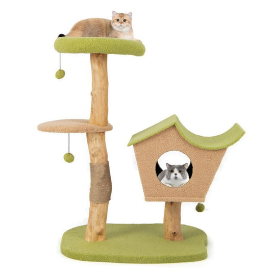 Inch Wooden Cat Tree with Padded Top Perch