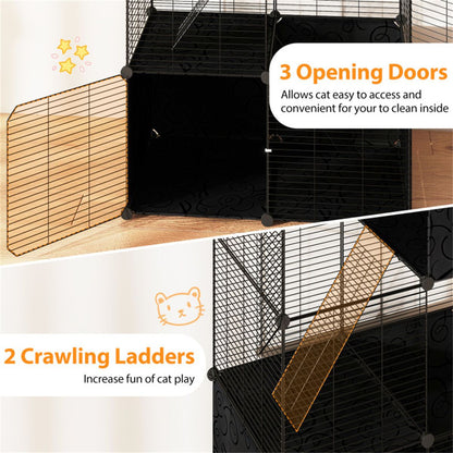 44" Multi-Level Cat Tree Indoor with Sisal Scratching Posts Condo