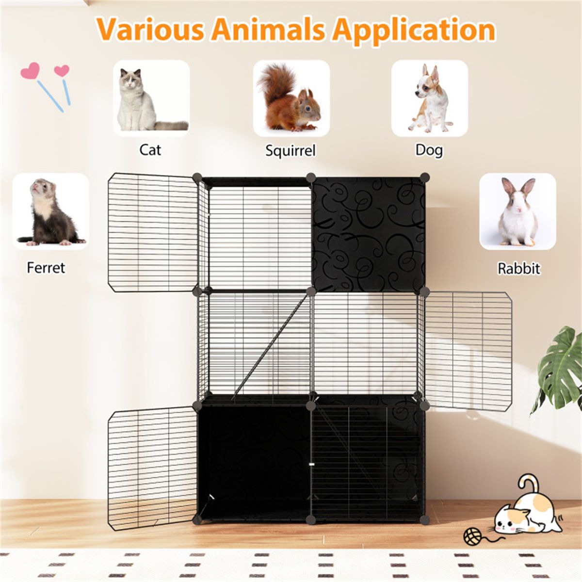 44" Multi-Level Cat Tree Indoor with Sisal Scratching Posts Condo