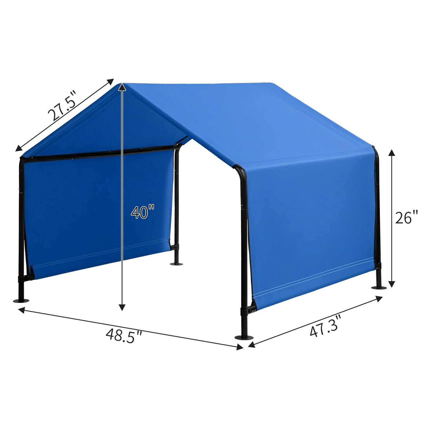 4*4*3.3FT Black Iron Pipe PVC Coated Polyester Tarpaulin Waterproof