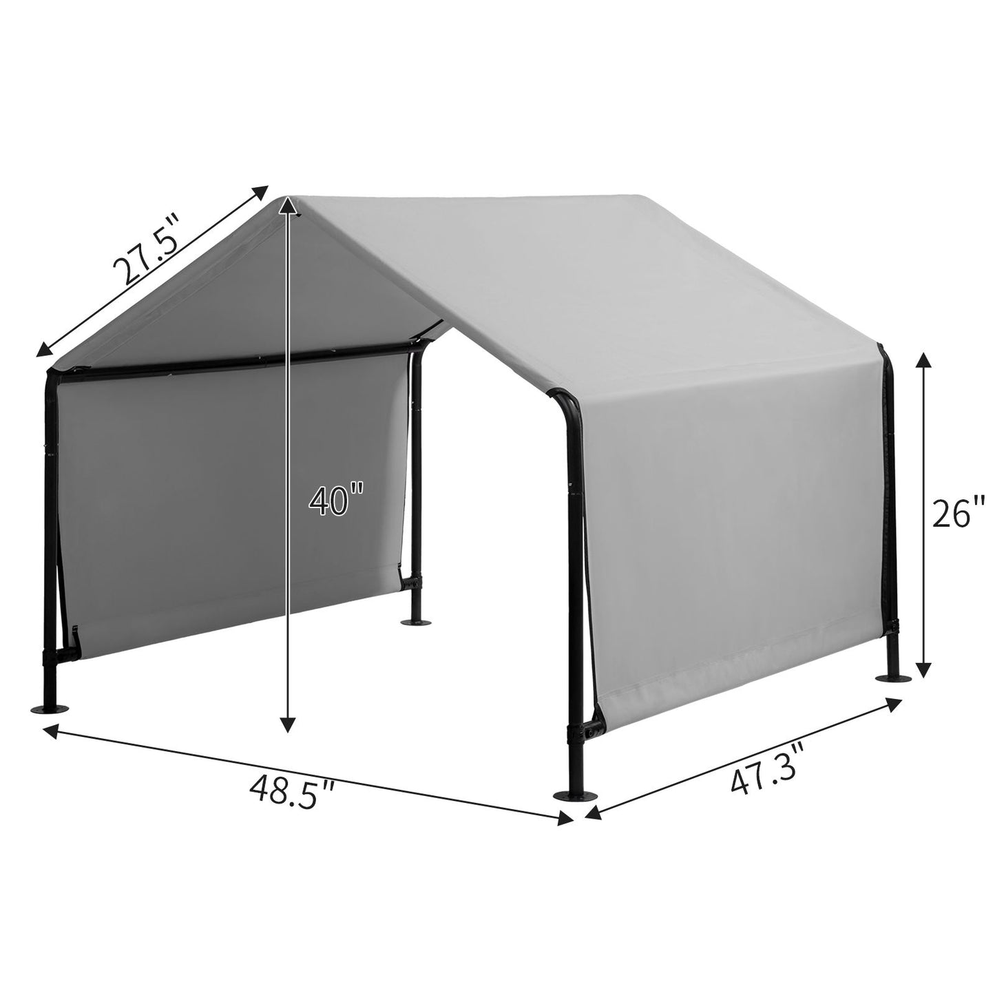 4*4*3.3FT Black Iron Pipe PVC Coated Polyester Tarpaulin