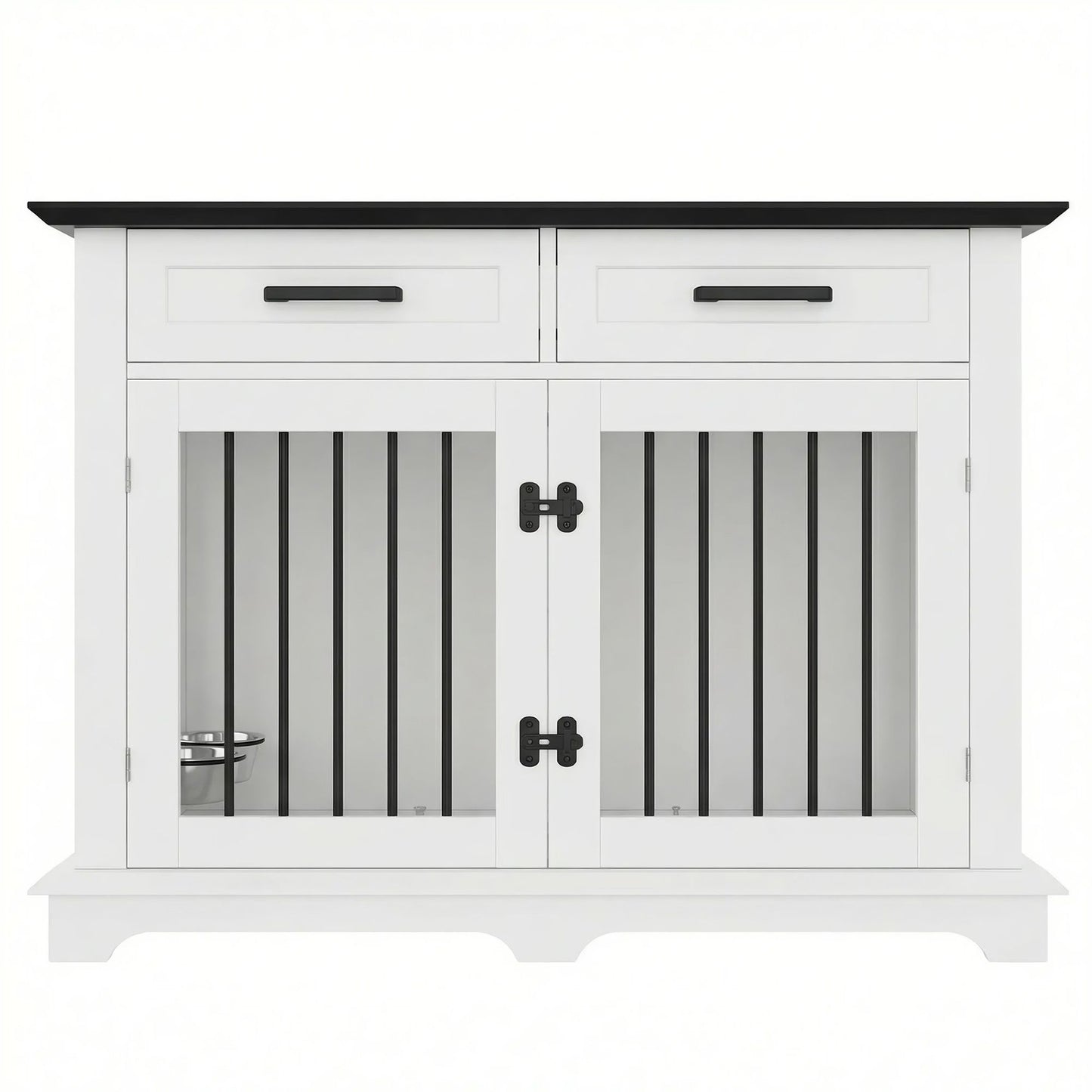 44.48" Large Dog Crate Furniture, Indoor Wooden Dog Kennel End